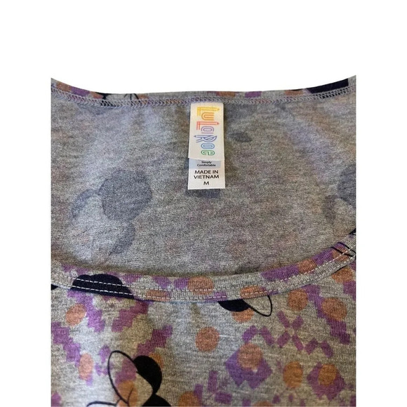 LuLaRoe Disney Classic Top Size Medium Minnie Mouse Grey & Purple‎ - Picture 4 of 4